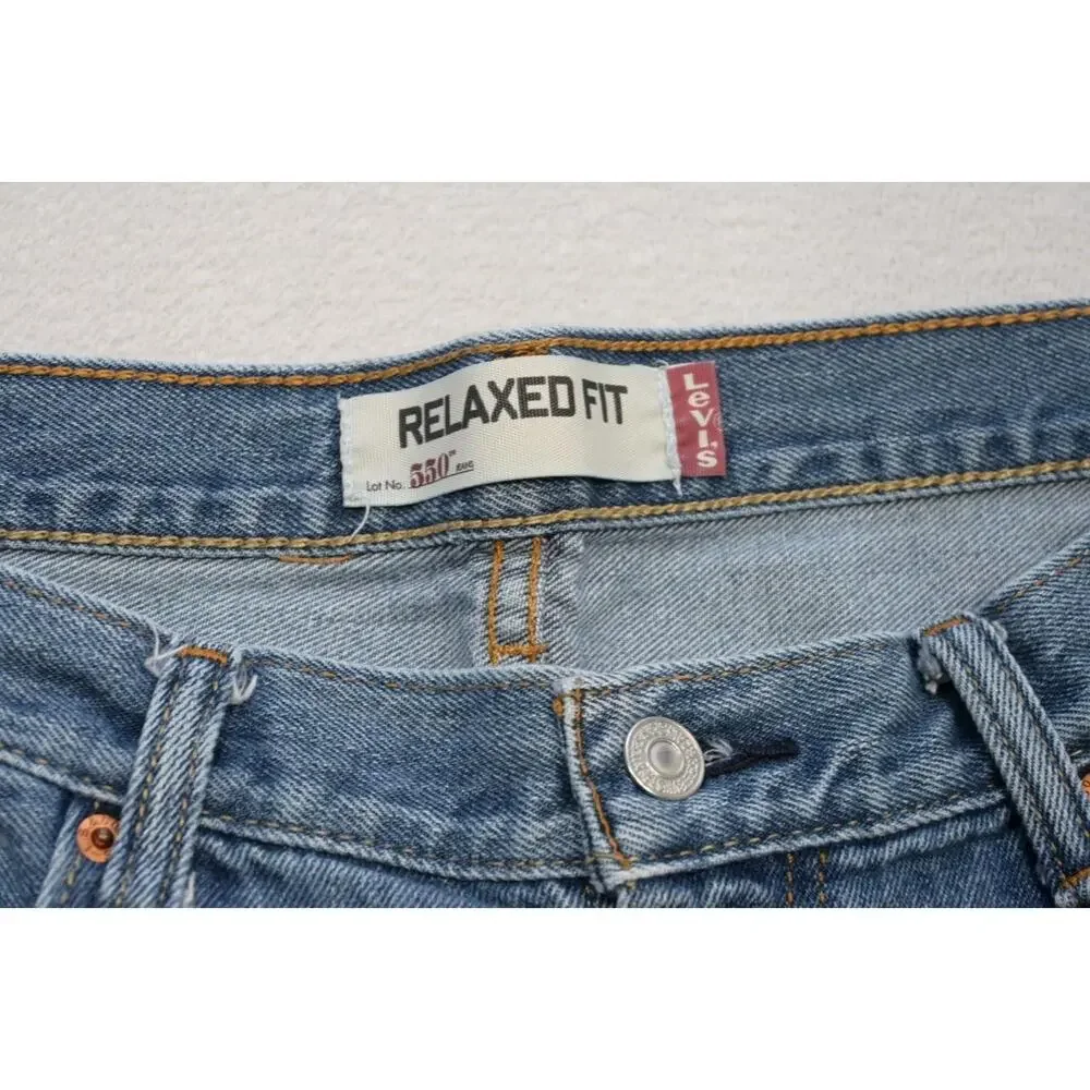 Levi's 550 Relaxed Fit Straight‎ Blue Denim Jeans Rugged Mens Sz 36 x 29